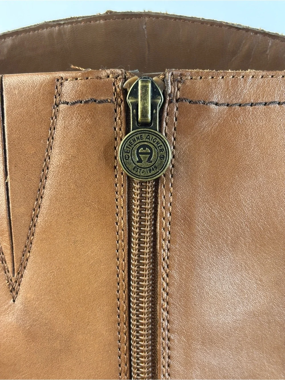 Etienne Aigner Brown Leather Riding Boots Woman's 7.5
